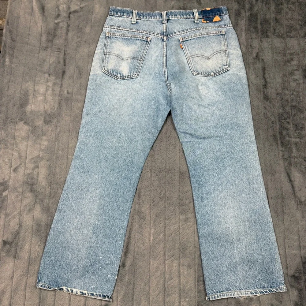 Levis Orange Tab Jeans Mens 33x26.5 Light Blue Vintage Straight Leg Distressed